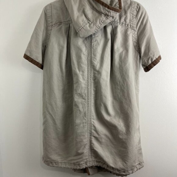 Free People Khaki Short Sleeve Cotton Utility Jacket w/ Hood - Picture 11 of 11
